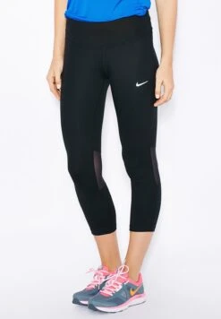 Nike Women's Dri-Fit Epic Run Crop Pants (010 - Black/Silver)