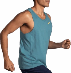 BROOKS Men's Distance Tank 2.0 (409 - Heather Slate Blue) -Saucony Clothing Shop 211446 409 MV Distance Tank 2