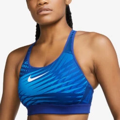 Nike Women's USA Impact Strappy Bra (406 - Blue/Deep Royal Blue/Reflect White) -Saucony Clothing Shop 250121 Gallery 3 0953052