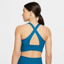 Nike Women's DRI-FIT Swoosh Medium Support Printed Sports Bra (404 - Marina/Marina/Black) -Saucony Clothing Shop 26B3DE6E 1103 473F 96A1 9B292737ACD0