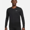 Nike Men’s DRI-FIT Miler Long Sleeve (010 - Black/Reflective Silver)