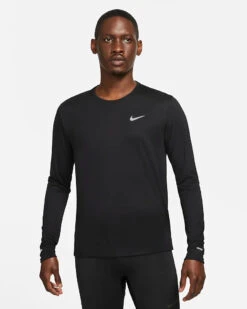 Nike Men’s DRI-FIT Miler Long Sleeve (010 - Black/Reflective Silver)