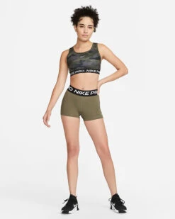 Nike Women's Pro 3" Shorts (223 - Medium Olive/Black/White) -Saucony Clothing Shop 7283db32 6e3e 4bed 940a c0c24a2e8823