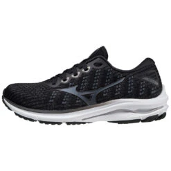 Mizuno Womenâs Wave Rider 25 WAVEKNIT (90NX - Black-Onyx)