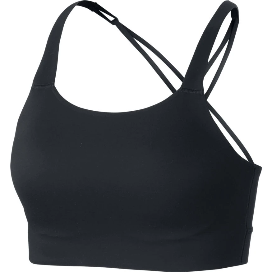 Nike Women's Swoosh Luxe Sports Bra (010 - Black/DK Smoke Grey) 3 Nike Women's Swoosh Luxe Sports Bra (010 - Black/DK Smoke Grey)