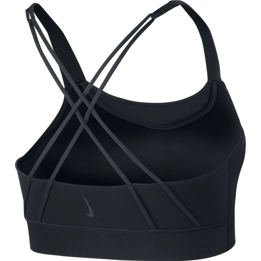 Nike Women's Swoosh Luxe Sports Bra (010 - Black/DK Smoke Grey) 4 Nike Women's Swoosh Luxe Sports Bra (010 - Black/DK Smoke Grey) - Image 2