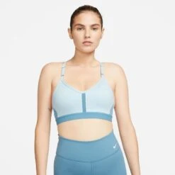 Nike Women’s DRI-FIT Indy Sports Bra (442 - Ocean Bliss/Noise Aqua/Noise Aqua/White)