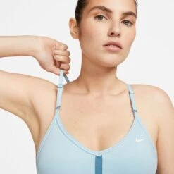 Nike Women’s DRI-FIT Indy Sports Bra (442 - Ocean Bliss/Noise Aqua/Noise Aqua/White) -Saucony Clothing Shop CZ4456 442 PHSYM001
