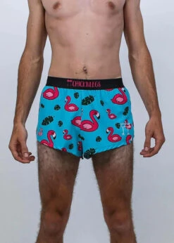 Men's Blue Flamingo 2" Split Shorts -Saucony Clothing Shop chicknlegs mens blue flamingo 2 inch split shorts front 1024x1024 2x af611726 08bf 4a2e 9a1d bf438a9319ee