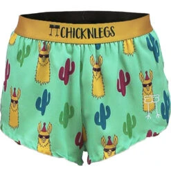 Men's Green Llamas 2" Split Shorts