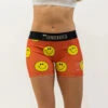 Women's Smiley 3" Compression Shorts -Saucony Clothing Shop chicknlegs womens 3 inch compression spandex printed running shorts smiley front view jpg