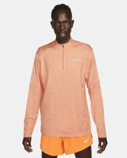 Nike Men's DRI-FIT Element 1/4-Zip Running Top (871 - Orange Trance/Arctic Orange)
