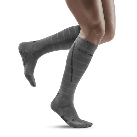 CEP Men's Reflective Compression Tall Socks (Grey) 3 CEP Men's Reflective Compression Tall Socks (Grey)