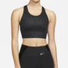Nike DRI-FIT Swoosh Medium Support Printed Sports Bra (010 - Black) -Saucony Clothing Shop s l500 b4fd504d 26ac 421c bcf8 e55236865806
